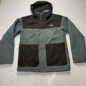The North Face Jacket Mens Medium Gray Dryvent Full Zip Hooded Insulated Pocket